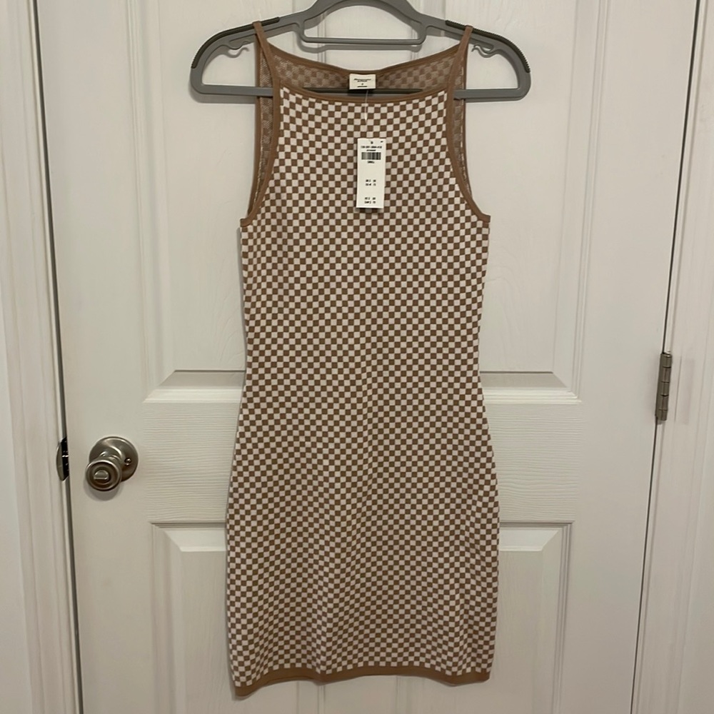 Checkered Abercrombie bodycon knit sweater dress